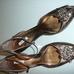 Garolini gold leather stiletto heels 9M